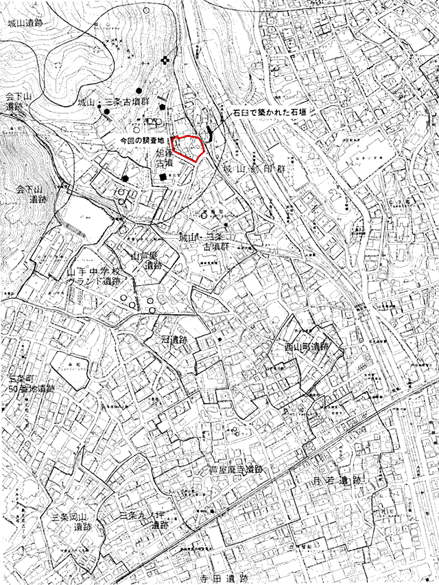 第1図　調査地と周辺の遺跡