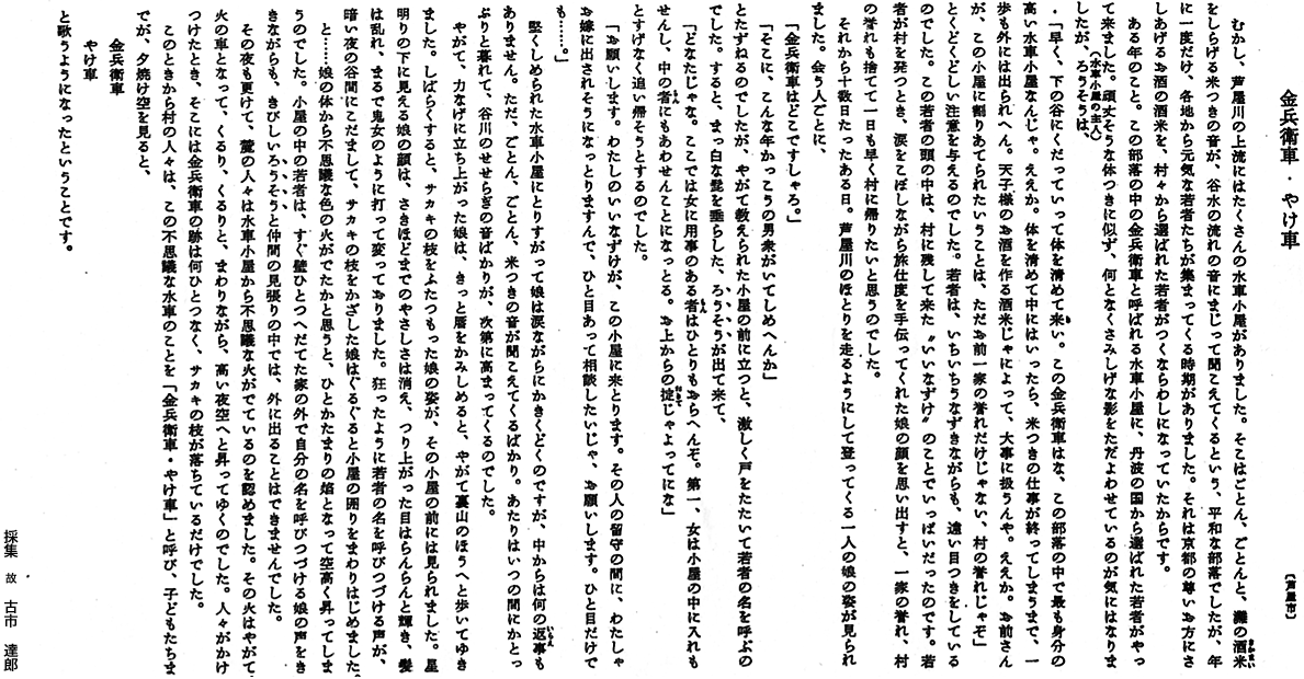 第17図　芦屋の水車にまつわる伝説『金兵衛車・やけ車』