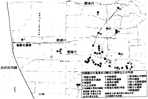 図4　蔀屋北遺跡周辺の遺跡