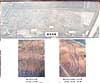 写真パネル：航空写真、掘り直された溝