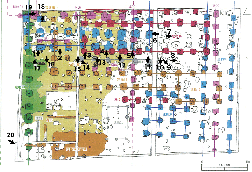 図2　平城第421次調査遺構図と写真番号