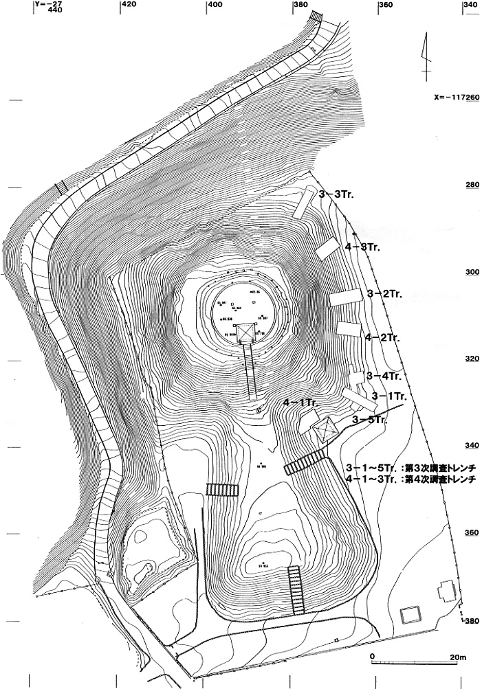 元稲荷古墳墳丘測量図