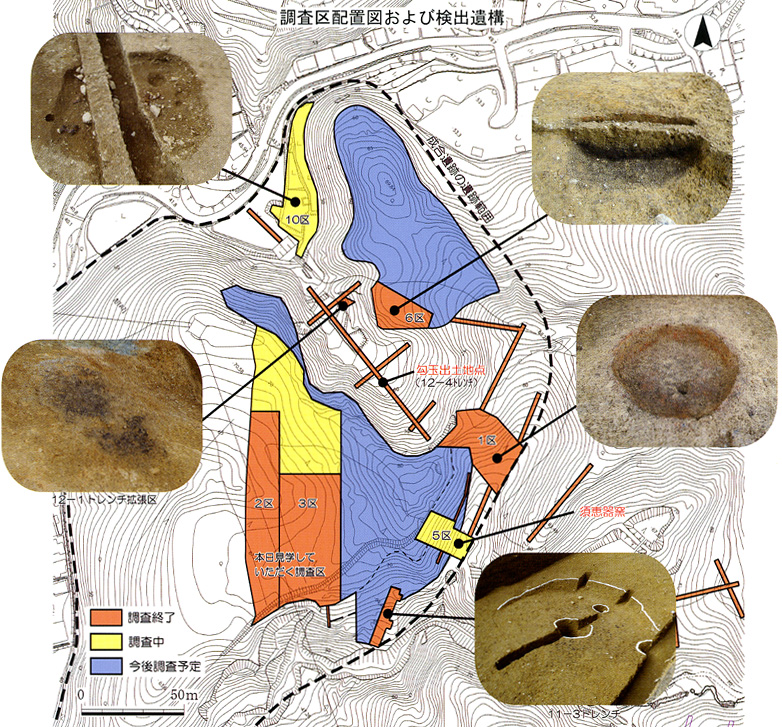 調香区配置図および検出遺構