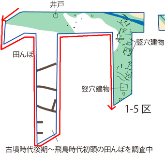 遺構図と撮影ルート