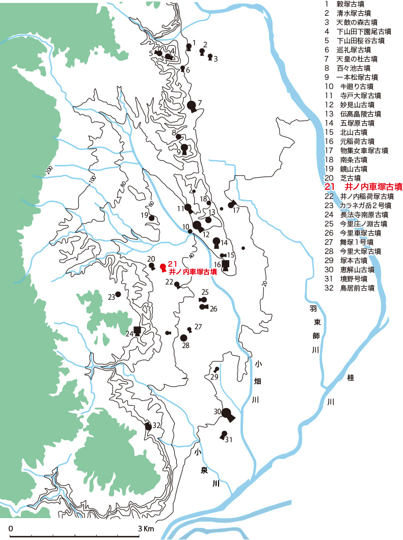 図5　乙訓古墳群分布図