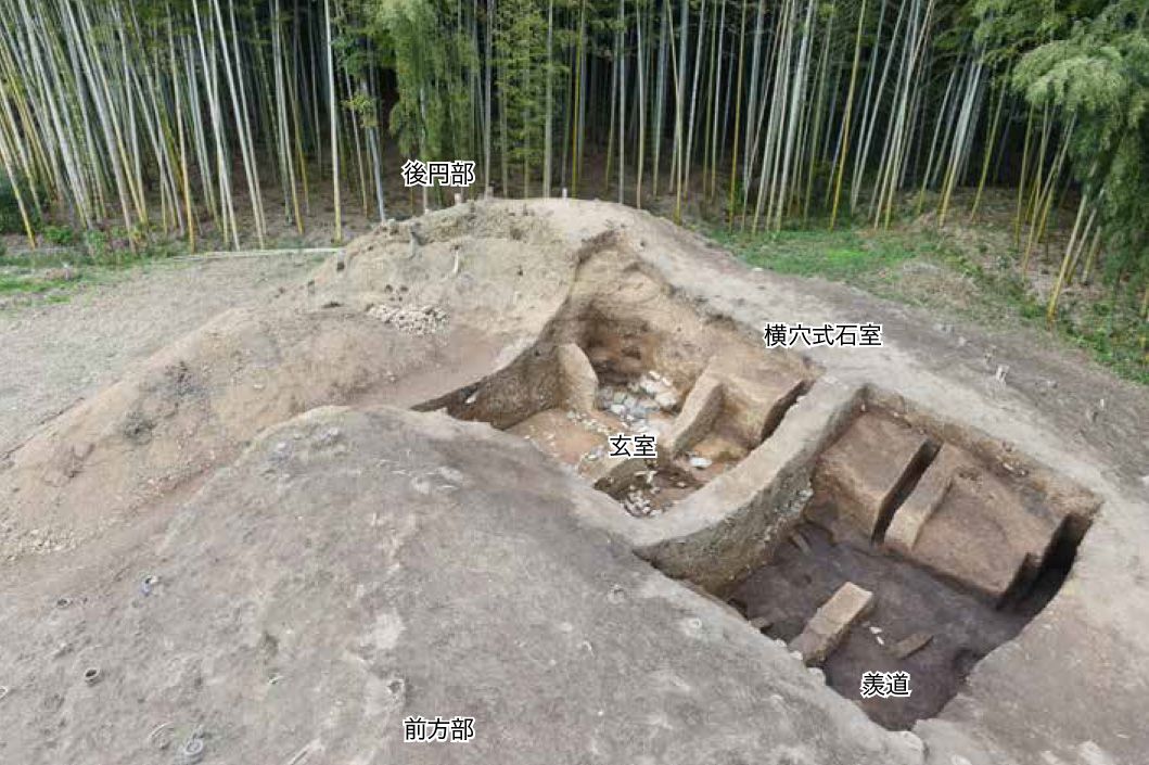 図8　後円部と横穴式石室（南から）