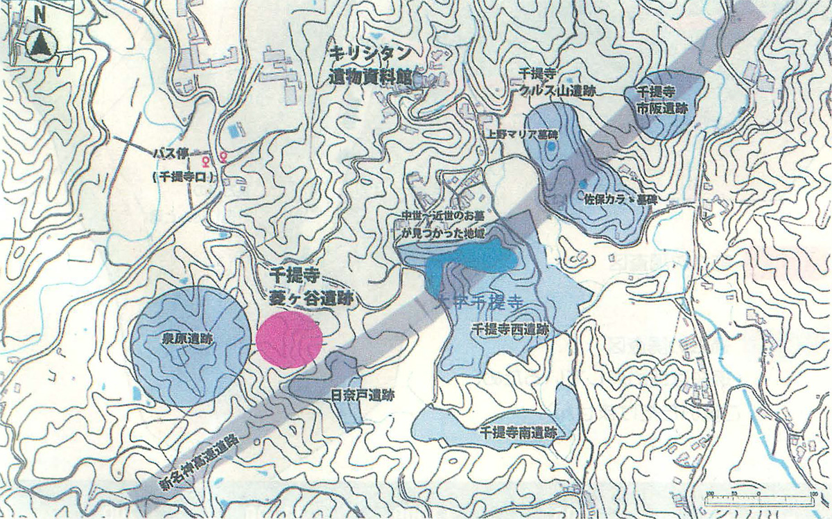 調査地の位置と周辺の遺跡