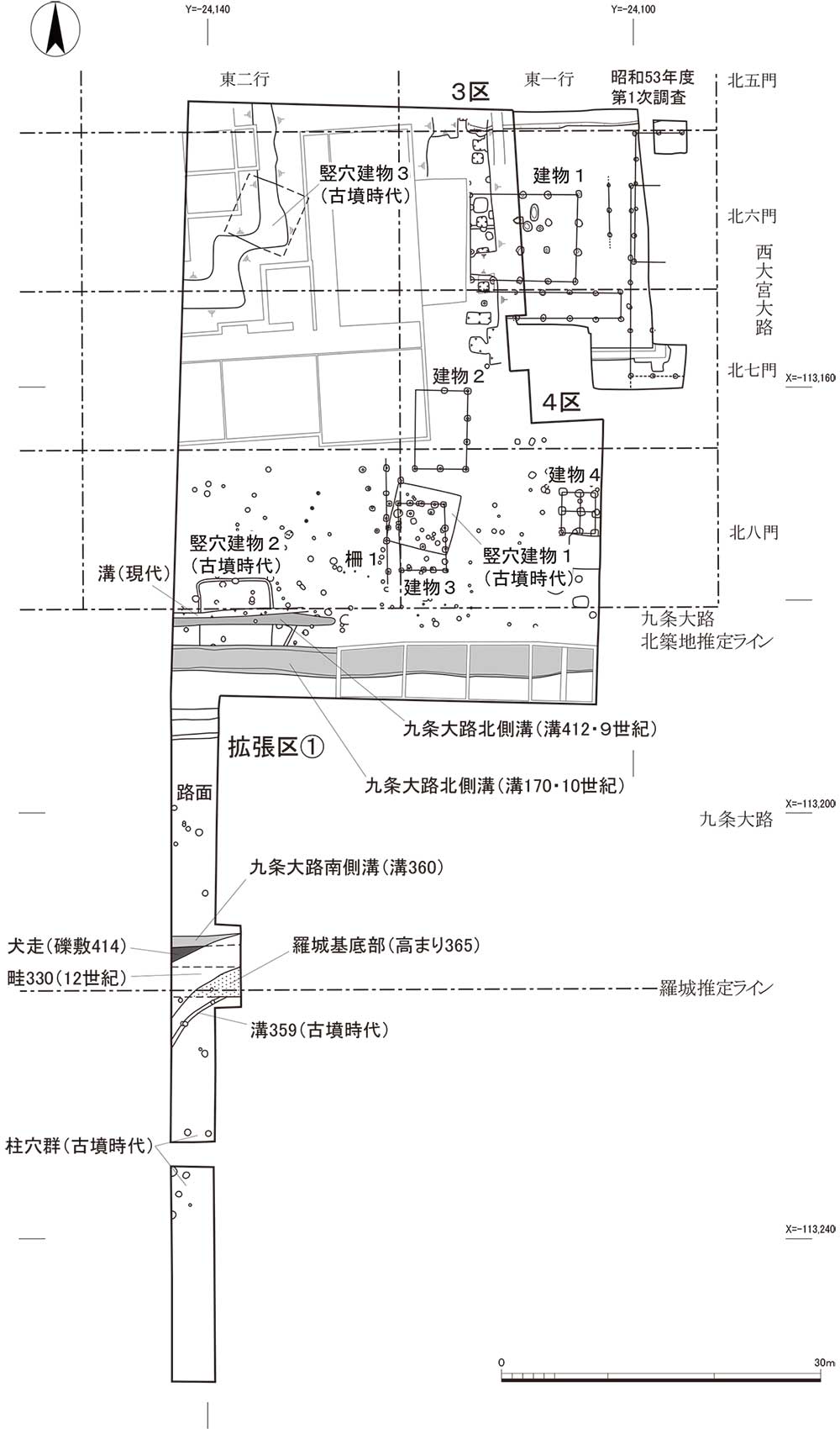 図３　調査区平面図（１：500）