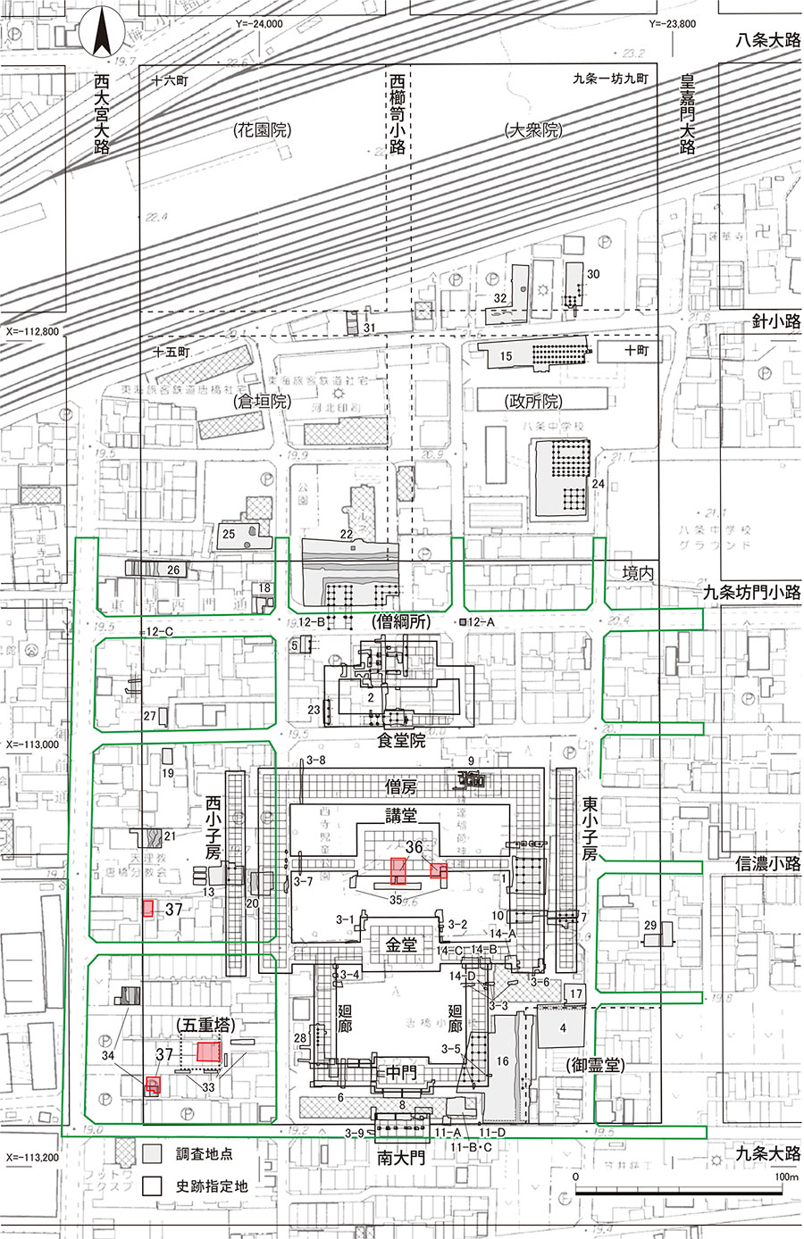 図１　周辺調査位置図（S=１：2,500）