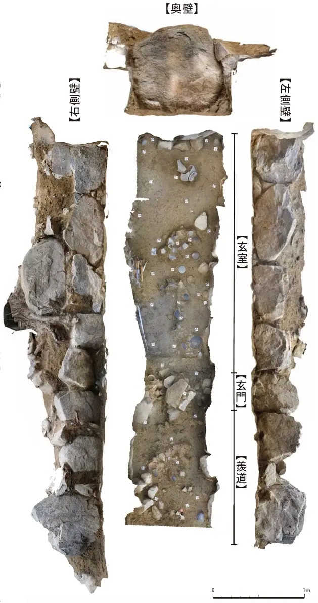 第3図　法貴北5号墳石室平・立面画像