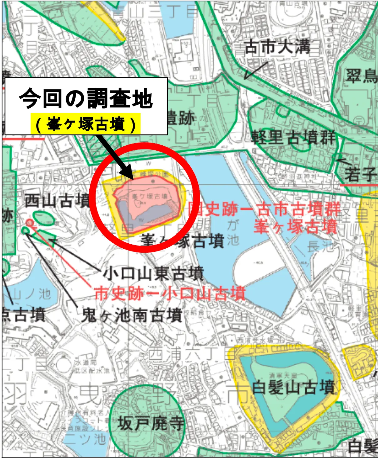 峯ヶ塚古墳位置図